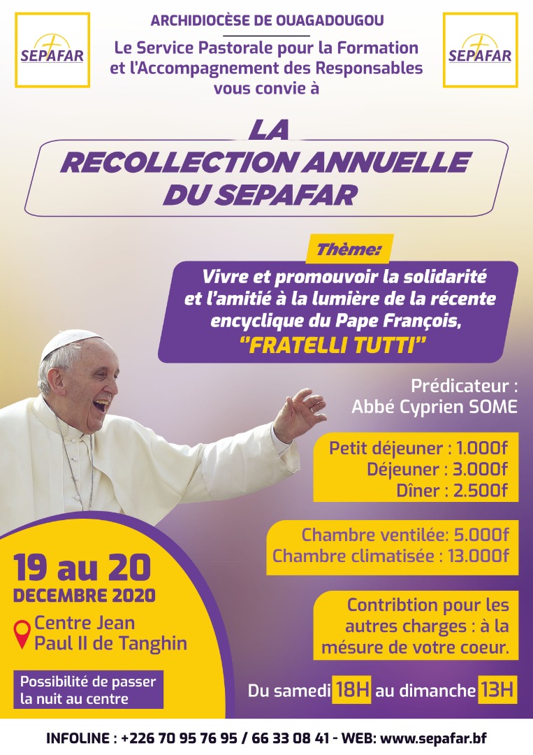 Récollection annuelle du SEPAFAR : 19-20 décembre 2020